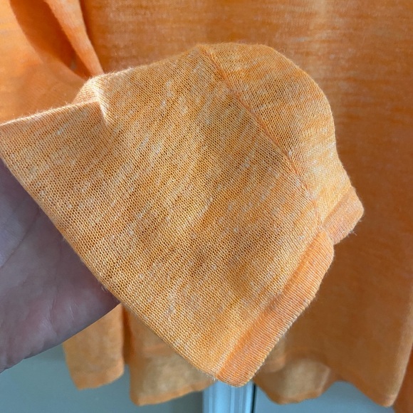 Eileen Fisher linen blend knit crewneck top oversized heather orange Large - Picture 6 of 9